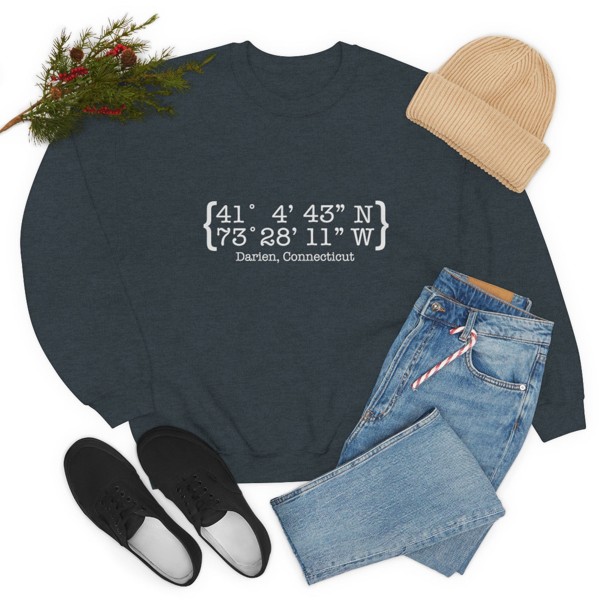 Darien Coordinates Unisex Heavy Blend™ Crewneck Sweatshirt