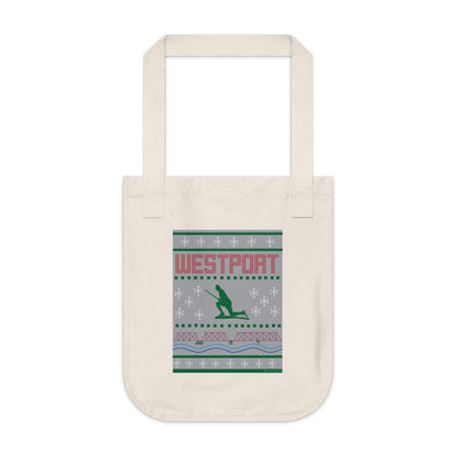 westport ct / connecticut ugly christmas sweater tote bag 