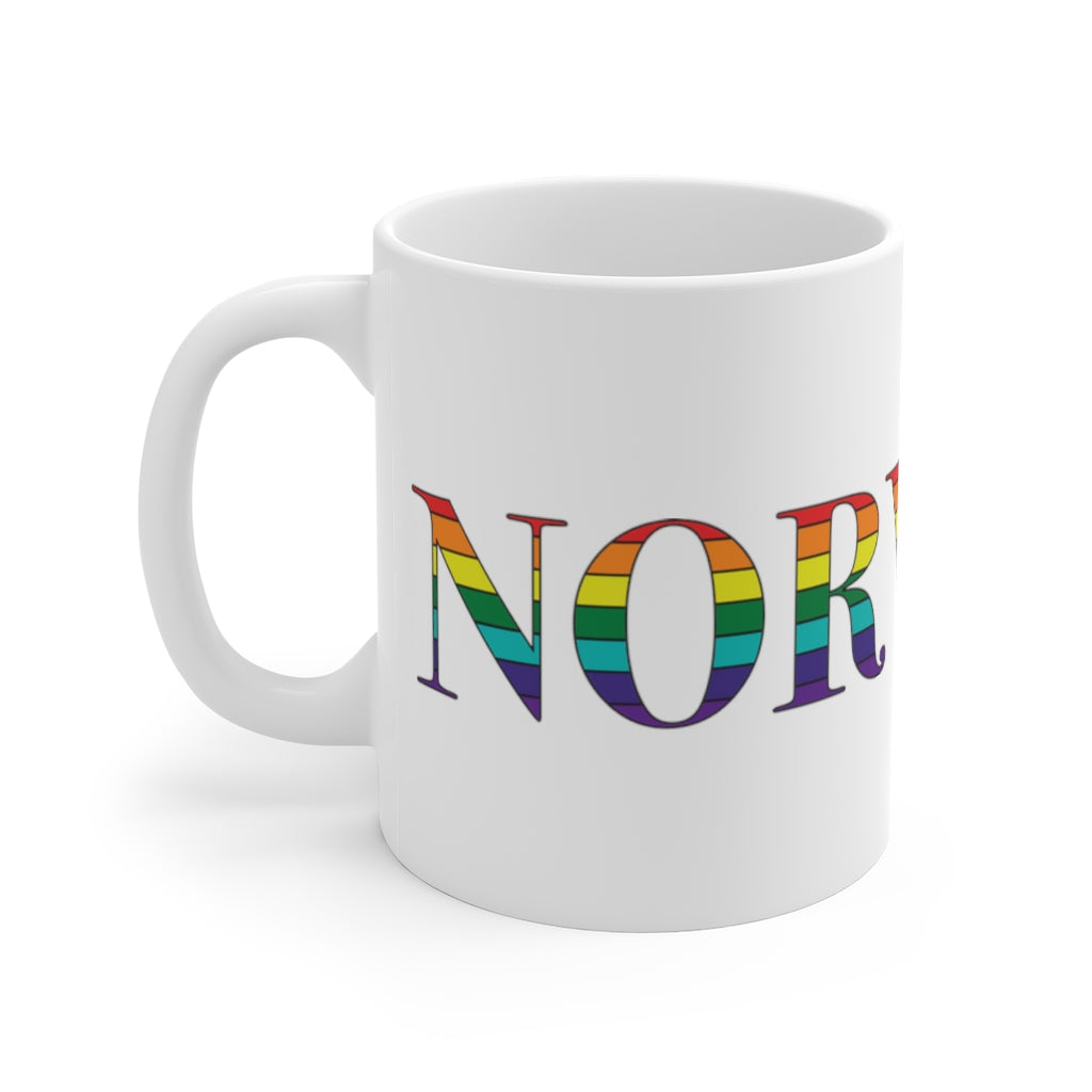 Norwalk Rainbow  White Ceramic Mug