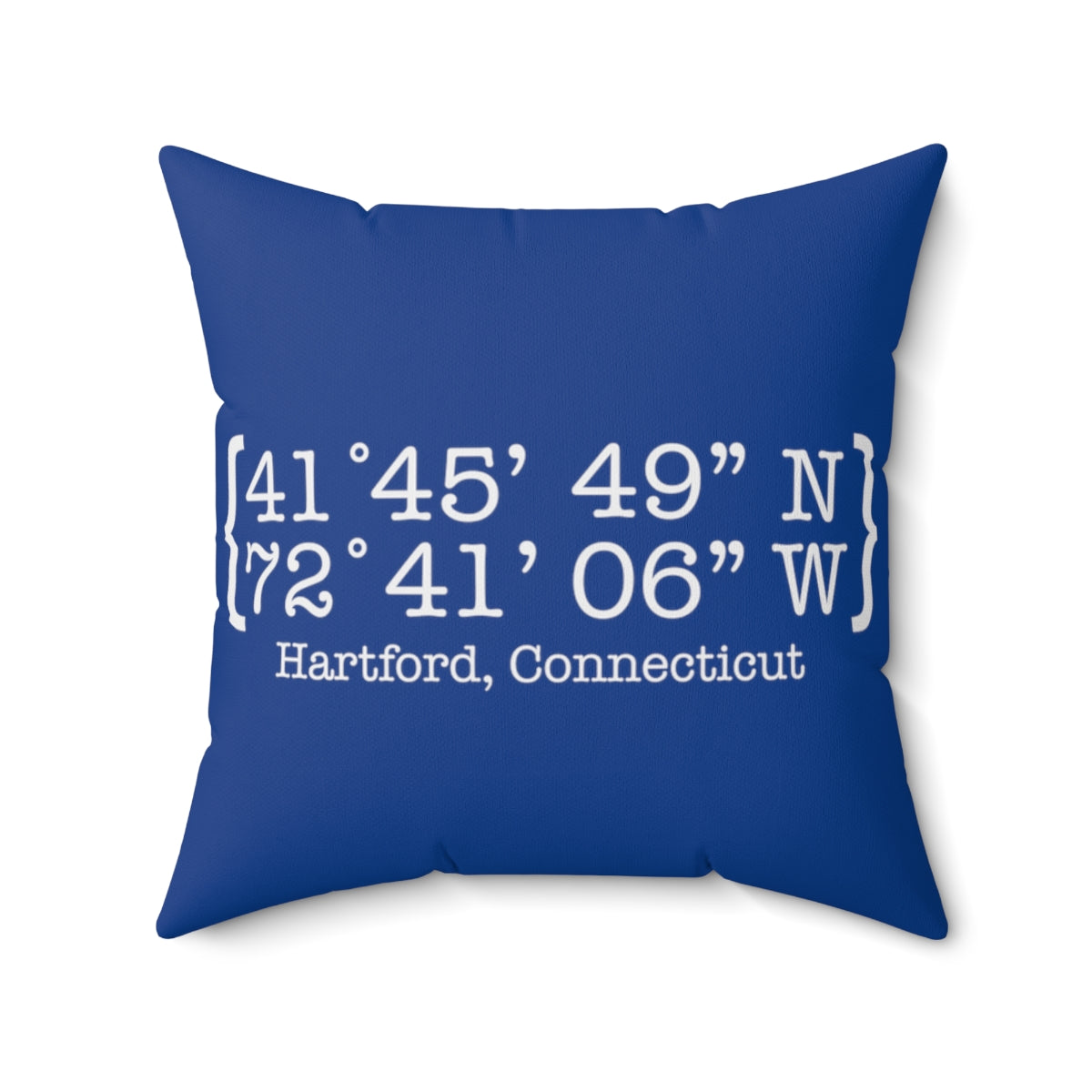 Hartford Coordinates Spun Polyester Square Pillow  Proceeds help grow Finding Connecticut's website and brand.   Click here to return to our home page.