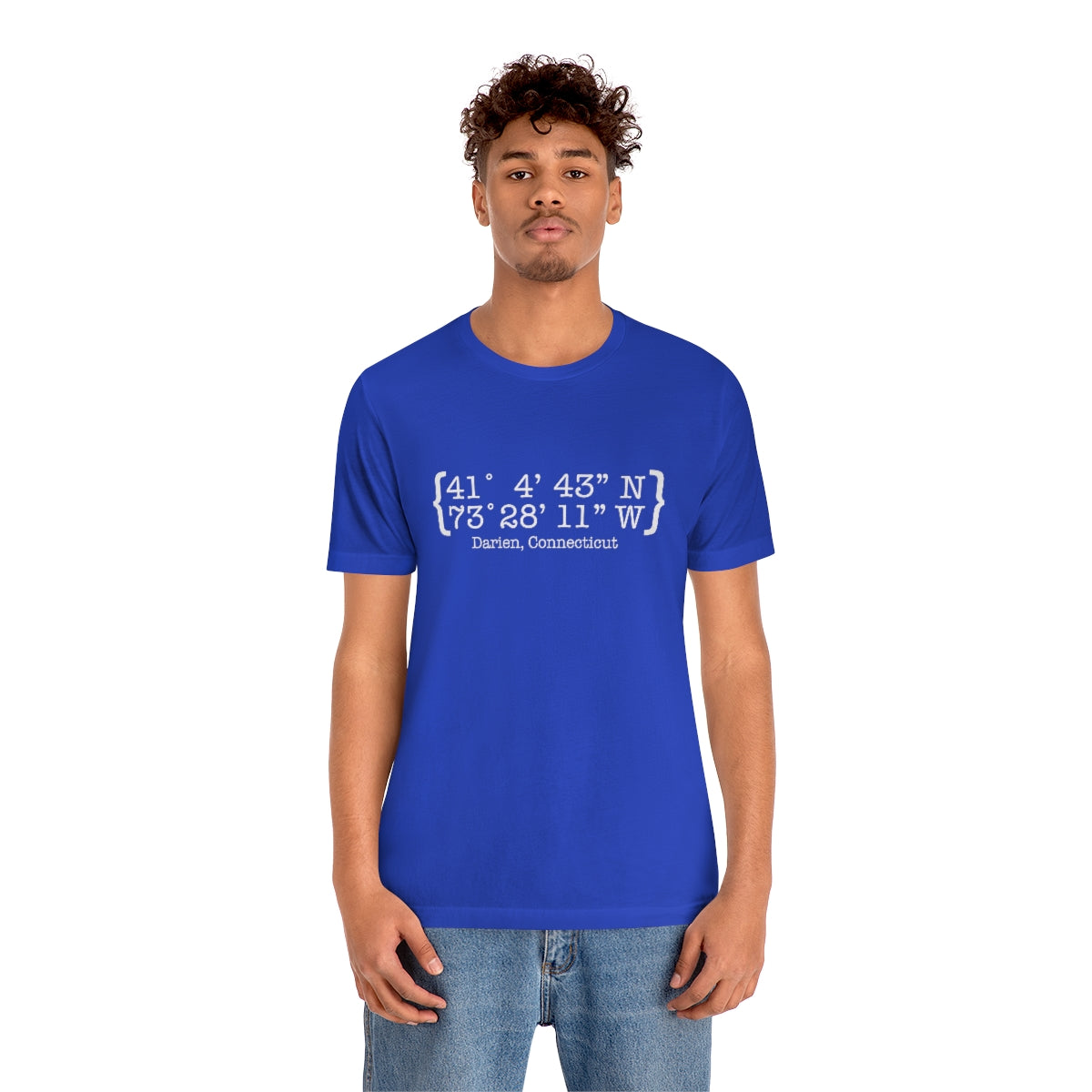 Darien Coordinates Unisex Jersey Short Sleeve Tee