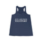 Just a kid from Westport Women's Flowy Racerback Tank