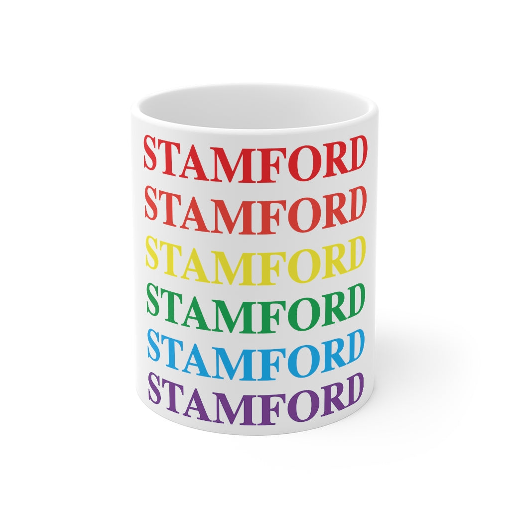 Do you have Stamford Pride?  Stamford, Connecticut apparel and gifts including mugs including LGBTQ inspired mugs