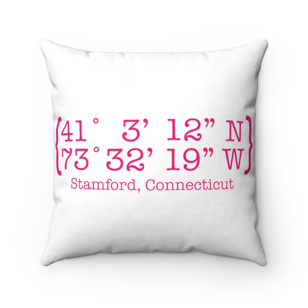 stamford ct coordinates pillow 