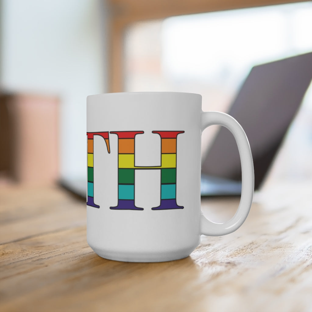 Bath Rainbow White Ceramic Mug