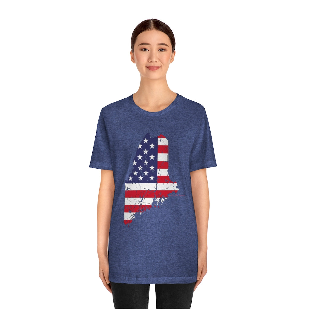 Maine American Flag collection has tee shirts, mugs, reusable bags, and other apparel and gifts. All proceeds goes to help build the Finding Maine brand and get our website up and going. Free shipping on all products. 