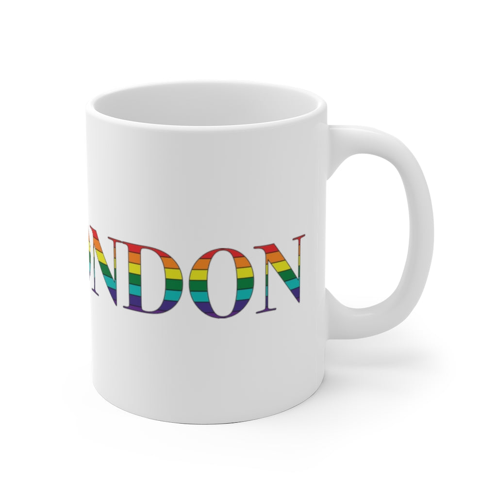 New London Rainbow White Ceramic Mug