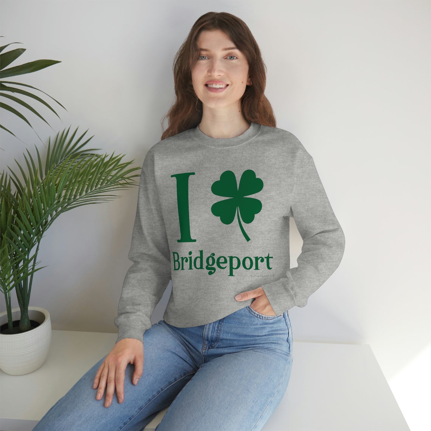 I Clover Bridgeport  (Green) Unisex Heavy Blend™ Crewneck Sweatshirt