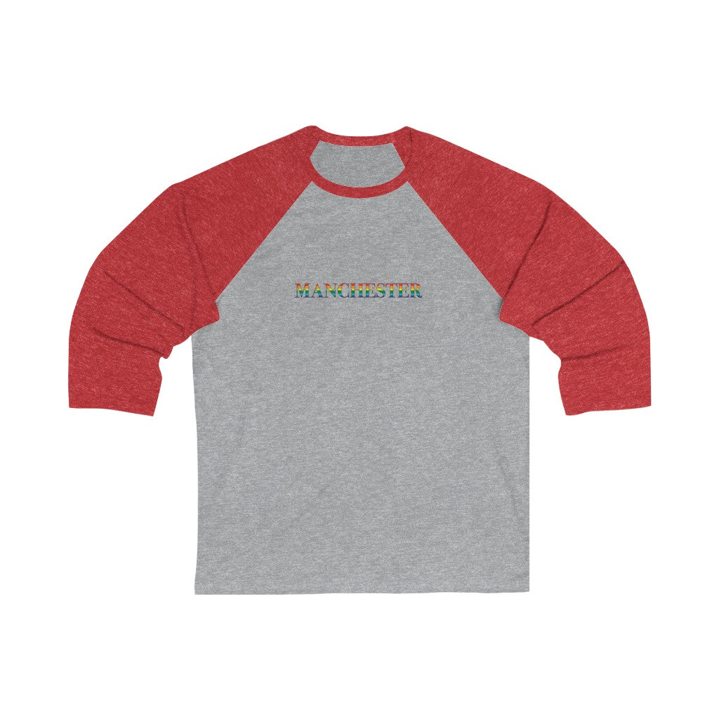 Manchester Rainbow Unisex 3\4 Sleeve Baseball Tee