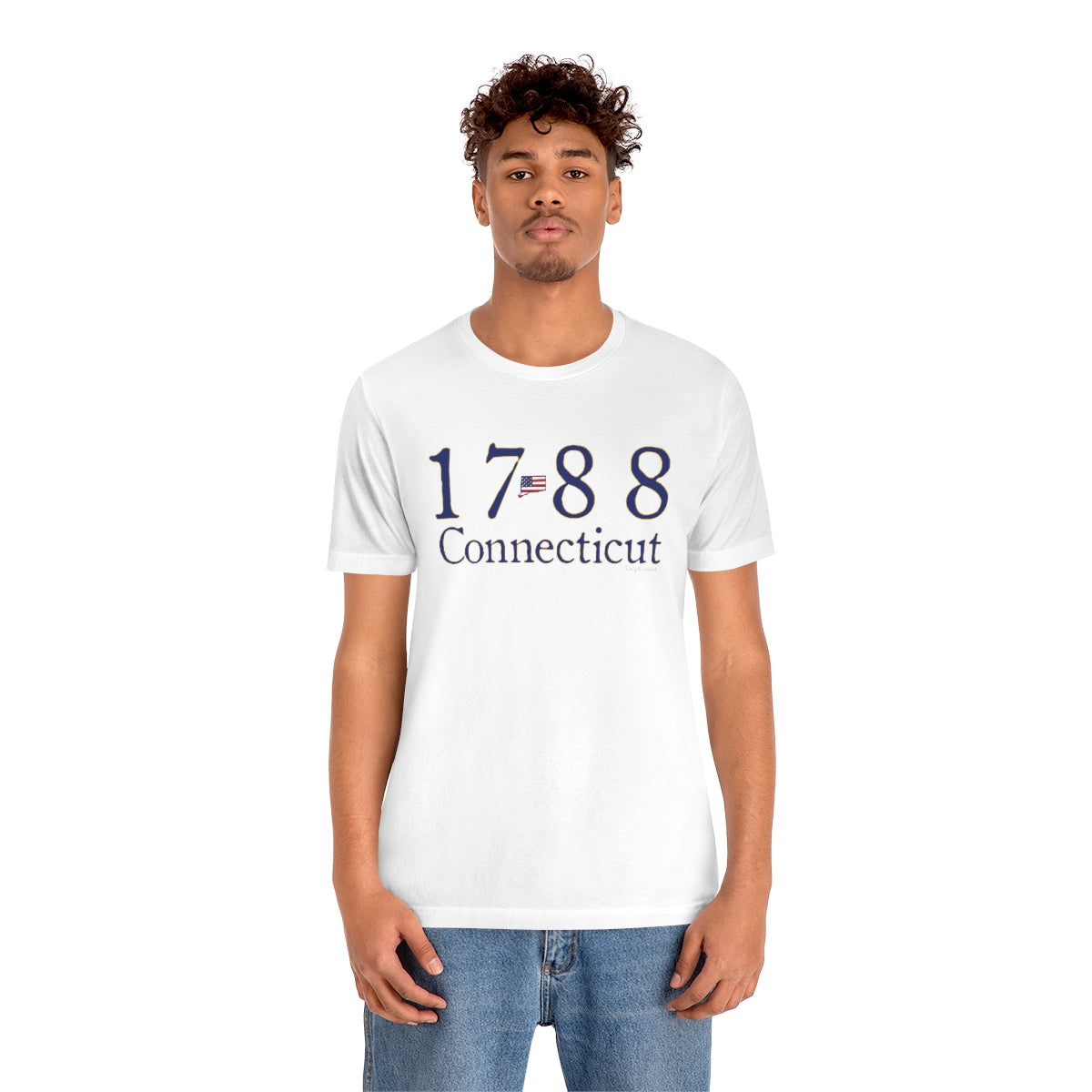 1788 Connecticut American Flag Unisex Jersey Short Sleeve Tee