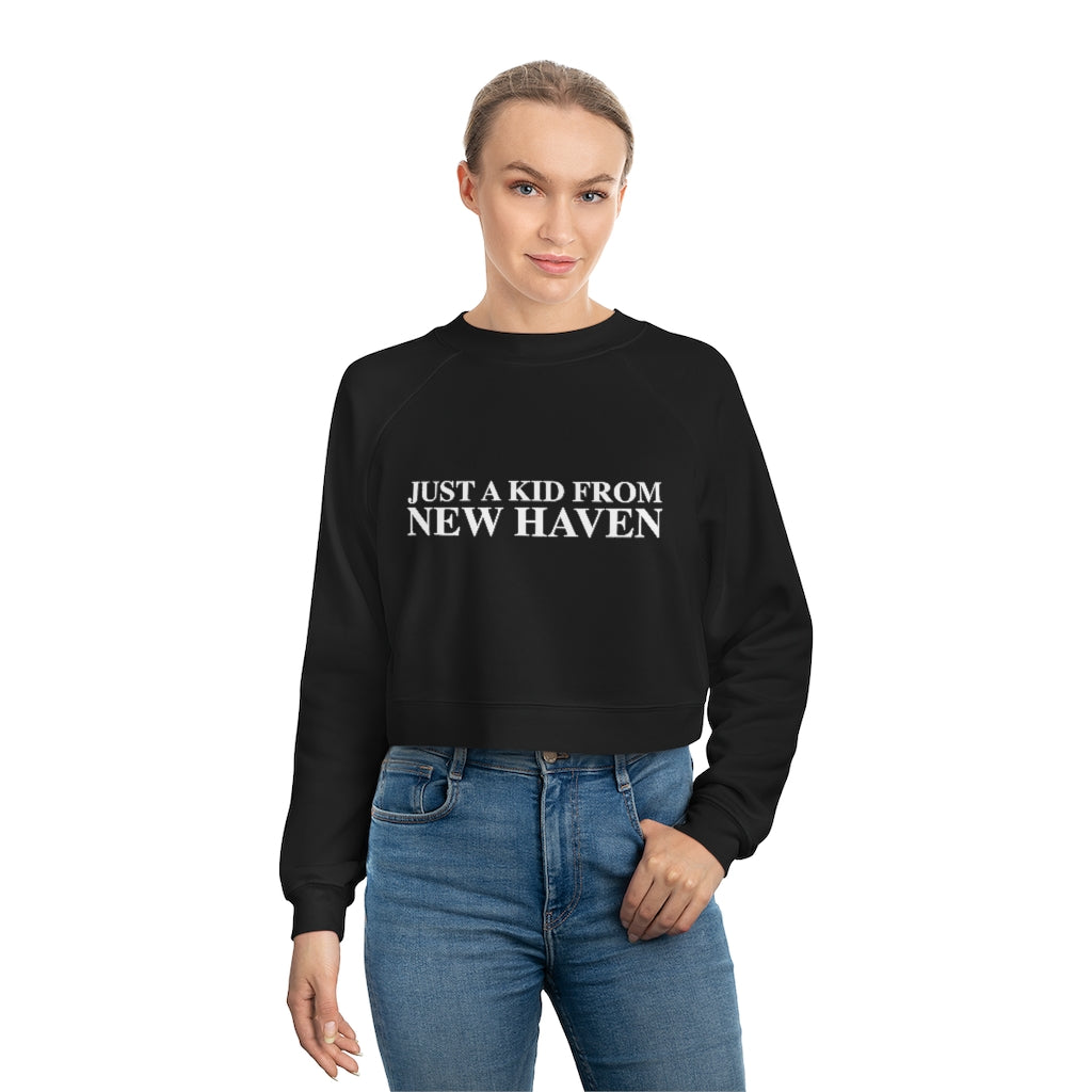 Just a kid from New Haven Women's Cropped Fleece Pullover