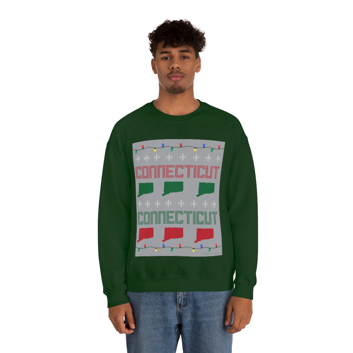 Connecticut Ugly Holiday Unisex Heavy Blend™ Crewneck Sweatshirt