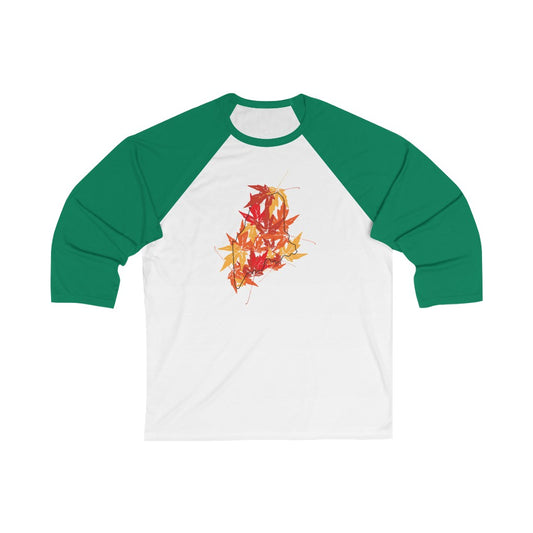 Maine Leaves baseball tee shirt