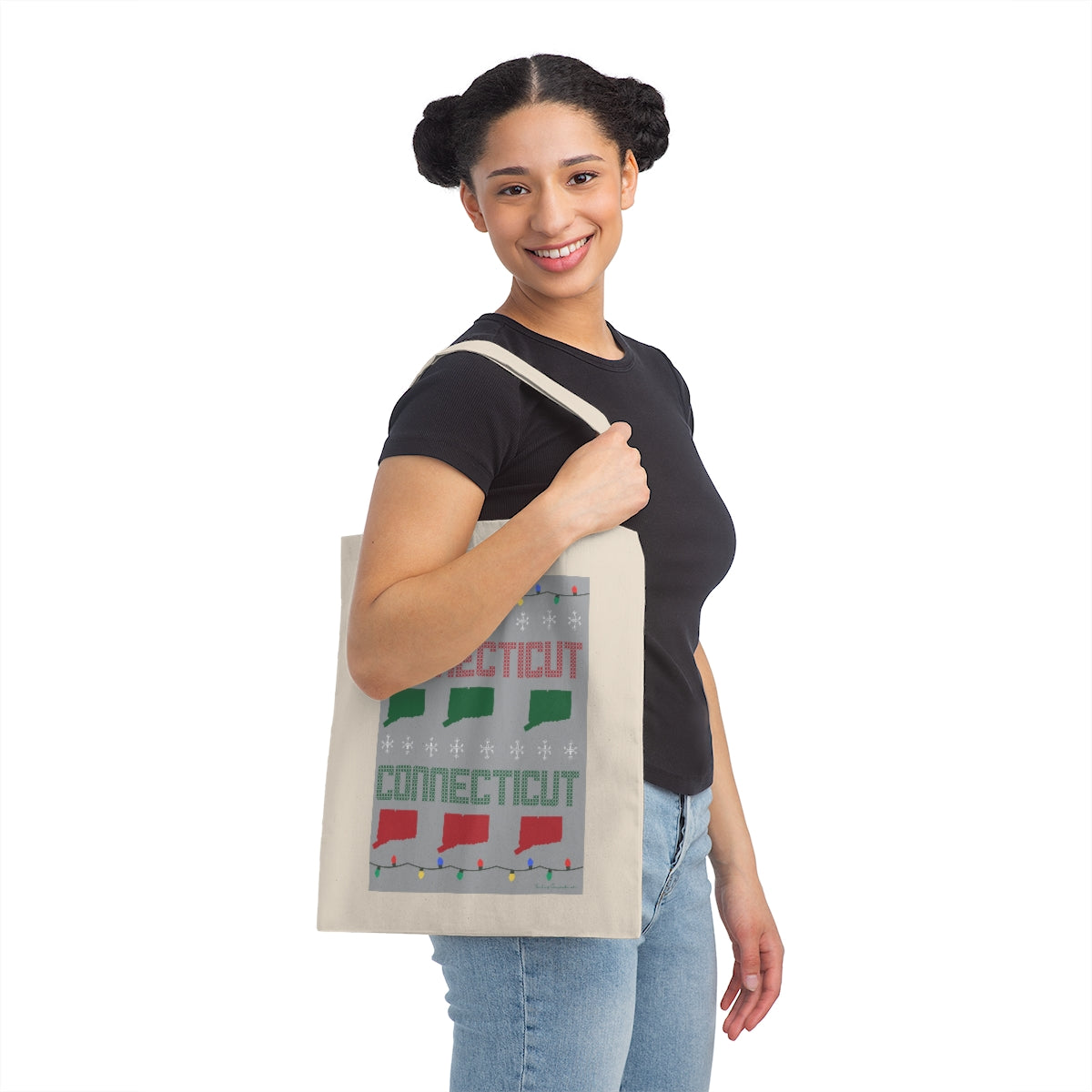 Connecticut Ugly Holiday Canvas Tote Bag