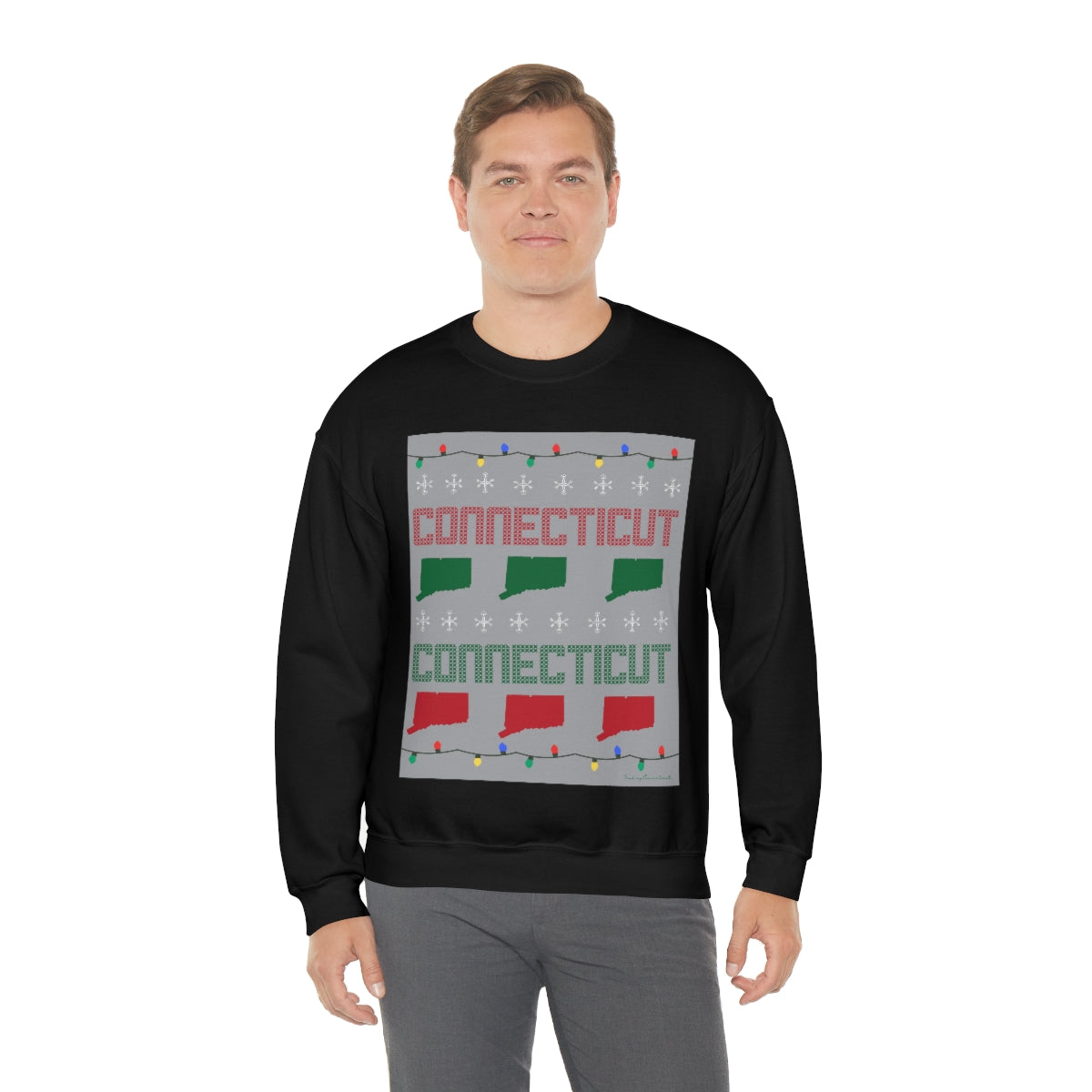 Connecticut Ugly Holiday Unisex Heavy Blend™ Crewneck Sweatshirt