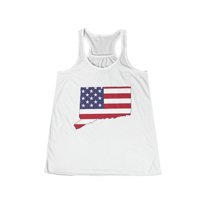 Connecticut american flag womens tank top shirt 