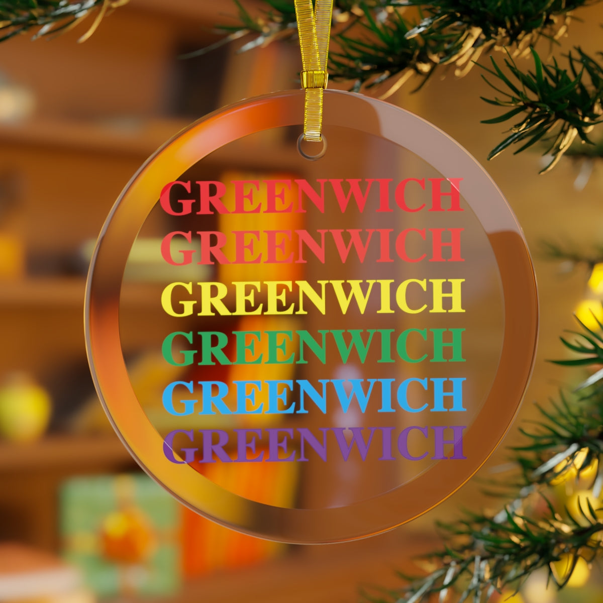 Greenwich Pride Glass Ornament