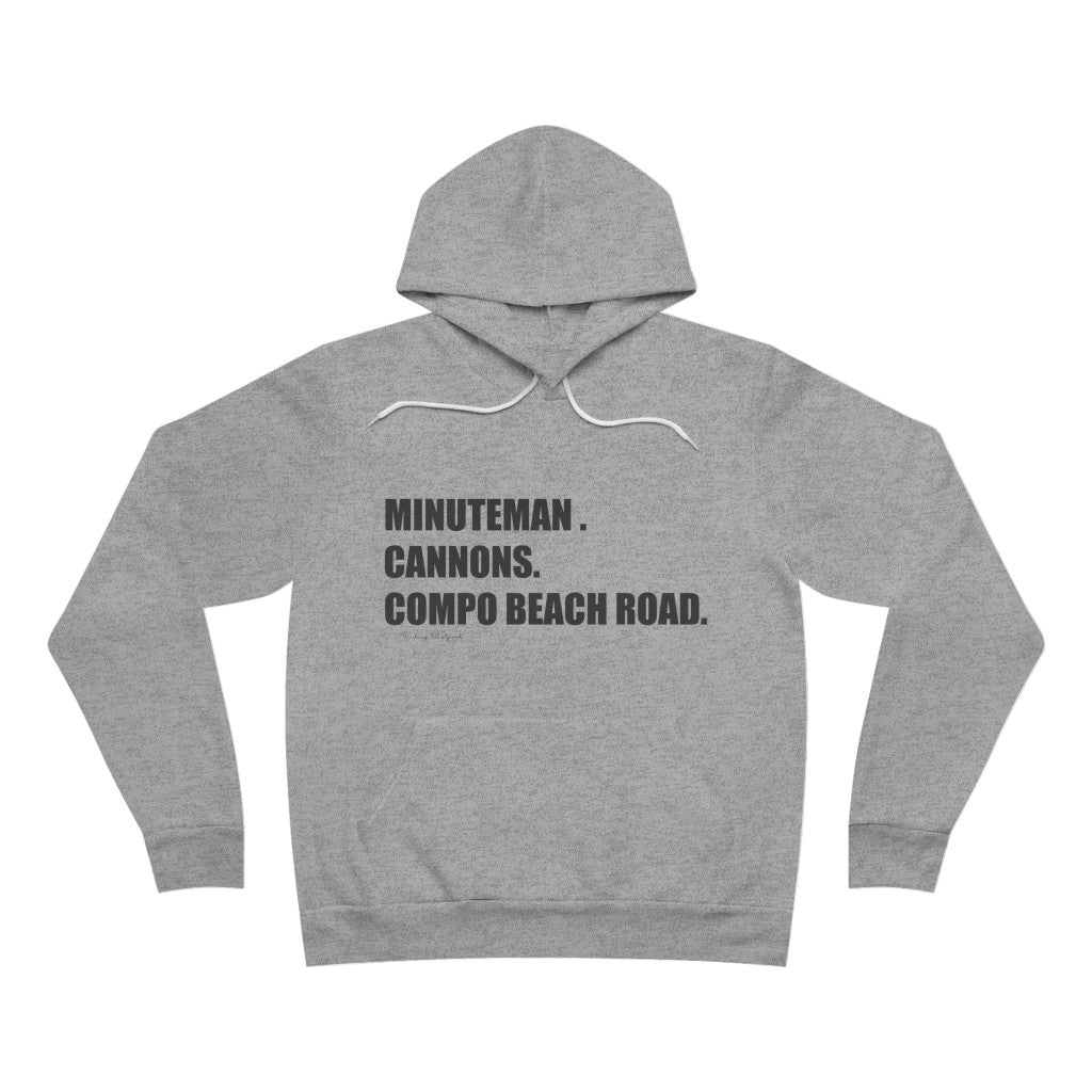 Minuteman. Cannons. Compo Beach Road. Unisex Sponge Fleece Pullover Hoodie  How do you say Westport without saying Westport? Westport, Connecticut is filled with unique aspects. Each providing different elements that make up the town from historic to modern traditions. Minuteman. Cannons. Compo Beach Road. You know its Westport.   Proceeds of this collection goes to help build Finding Westport and Finding Connecticut's  brands. 