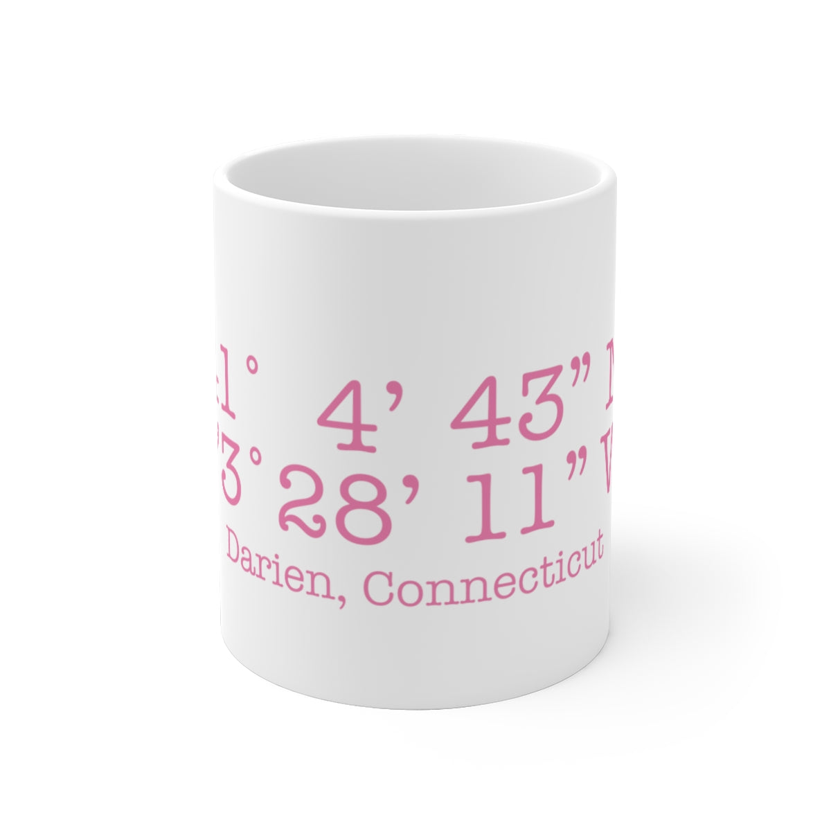 Darien Coordinates White Ceramic Mug