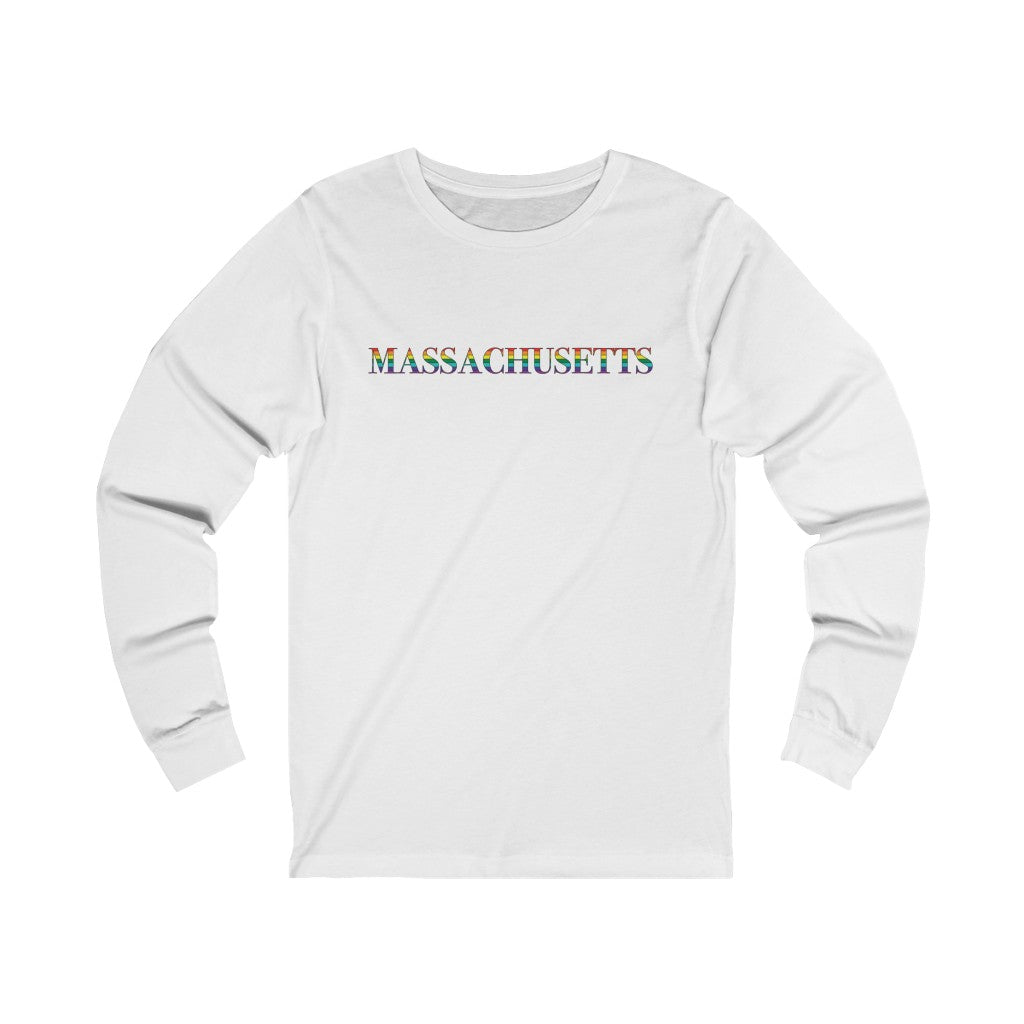 Massachusetts Rainbow Unisex Jersey Long Sleeve Tee