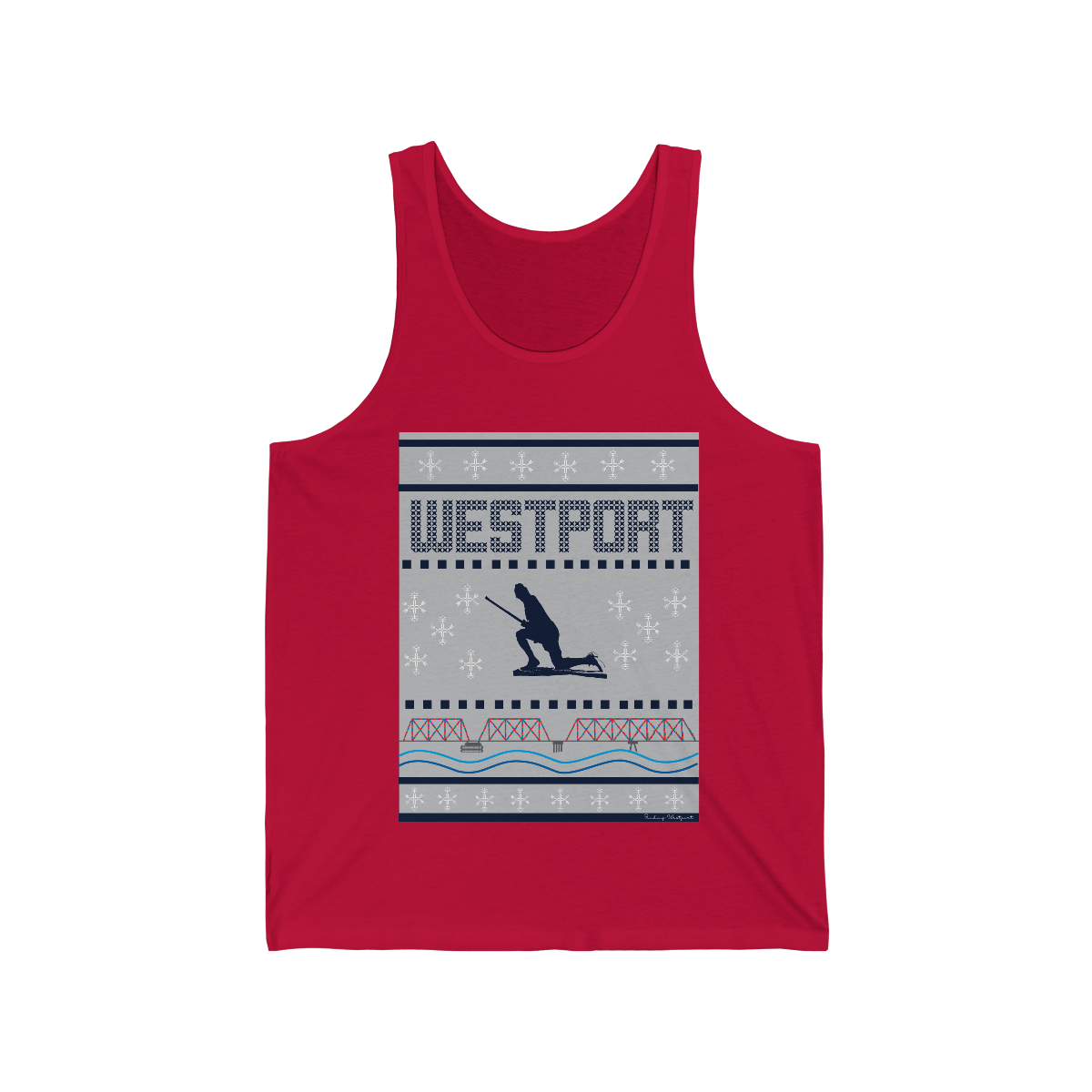 Westport Ugly Holiday Blue / White Unisex Jersey Tank