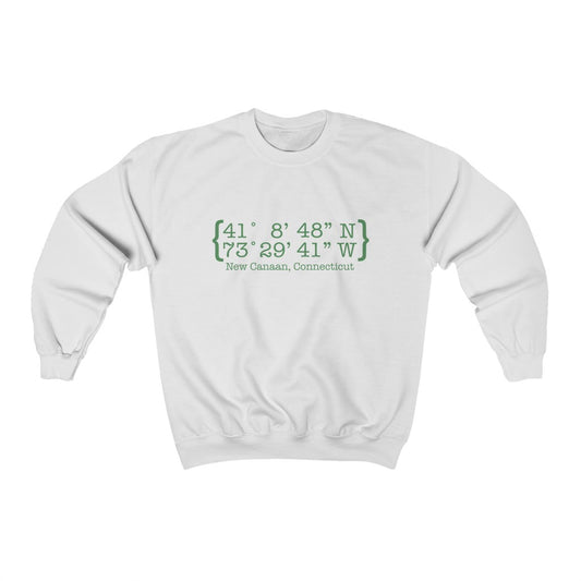  New Canaan Coordinates Unisex Heavy Blend Crewneck Sweatshirt  Does New Canaan, Connecticut always have a special place in your heart. The Coordinates collection marks the spot for the special place you have ties to.   Proceeds helps grow Finding New Canaan and Finding Connecticut's brand grow. 