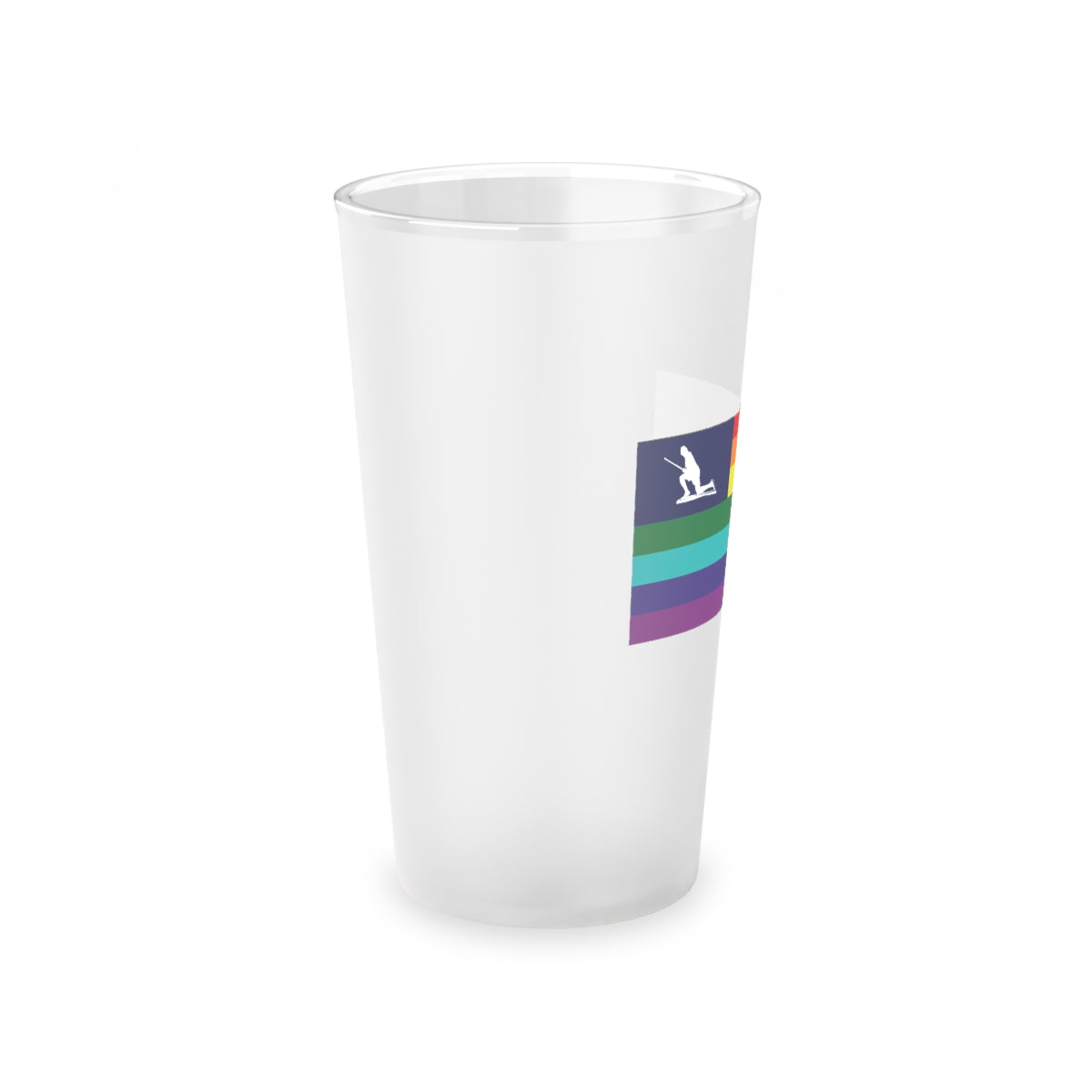 Minuteman Pride Flag Frosted Pint Glass, 16oz