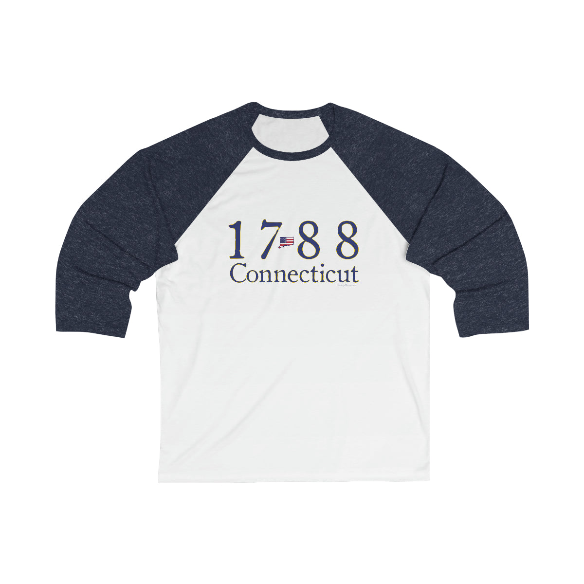 1788 Connecticut American Flag Unisex 3\4 Sleeve Baseball Tee