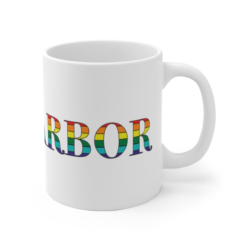 Bar Harbor Rainbow White Ceramic Mug