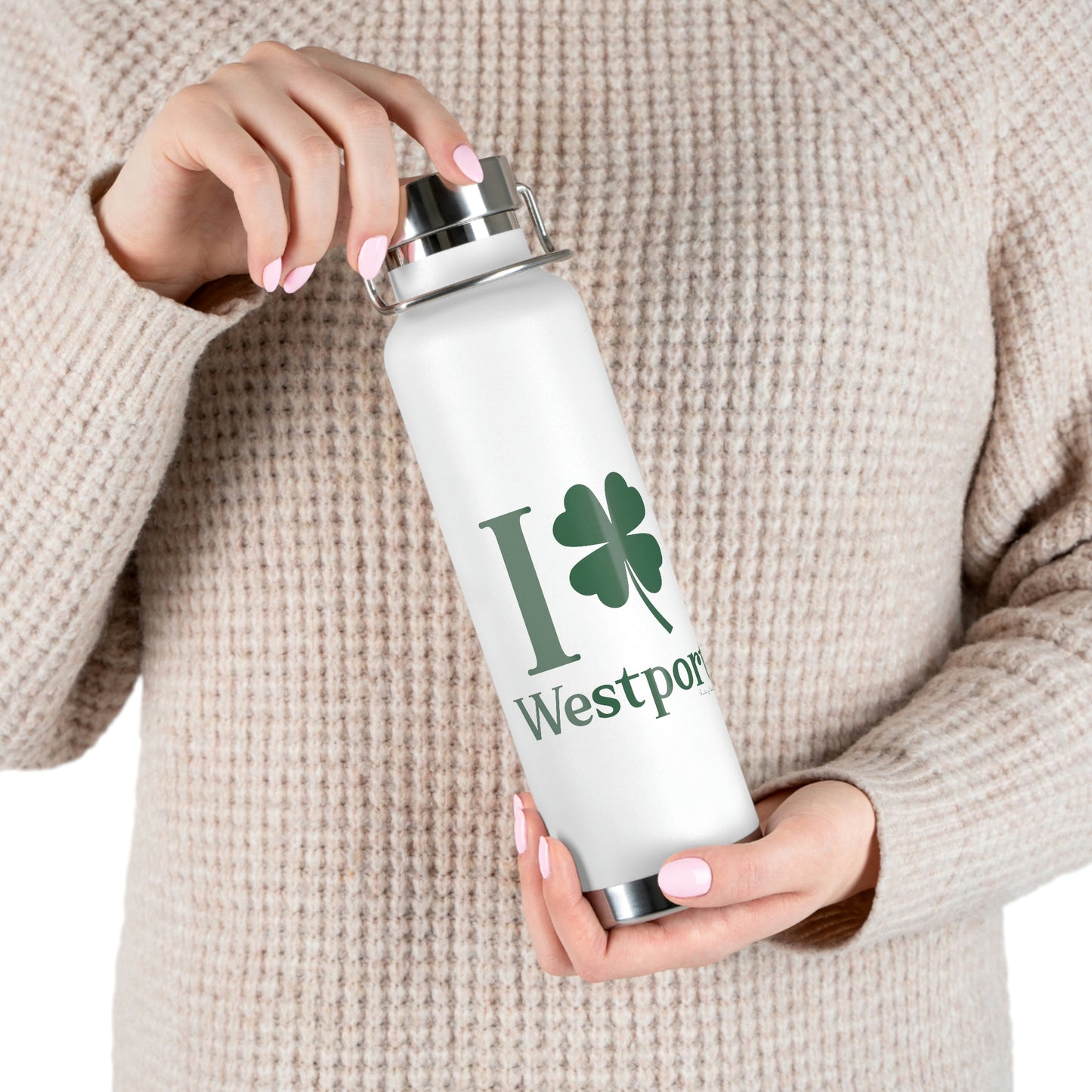 I Clover Westport (Green) Copper Vacuum Insulated Bottle, 22oz