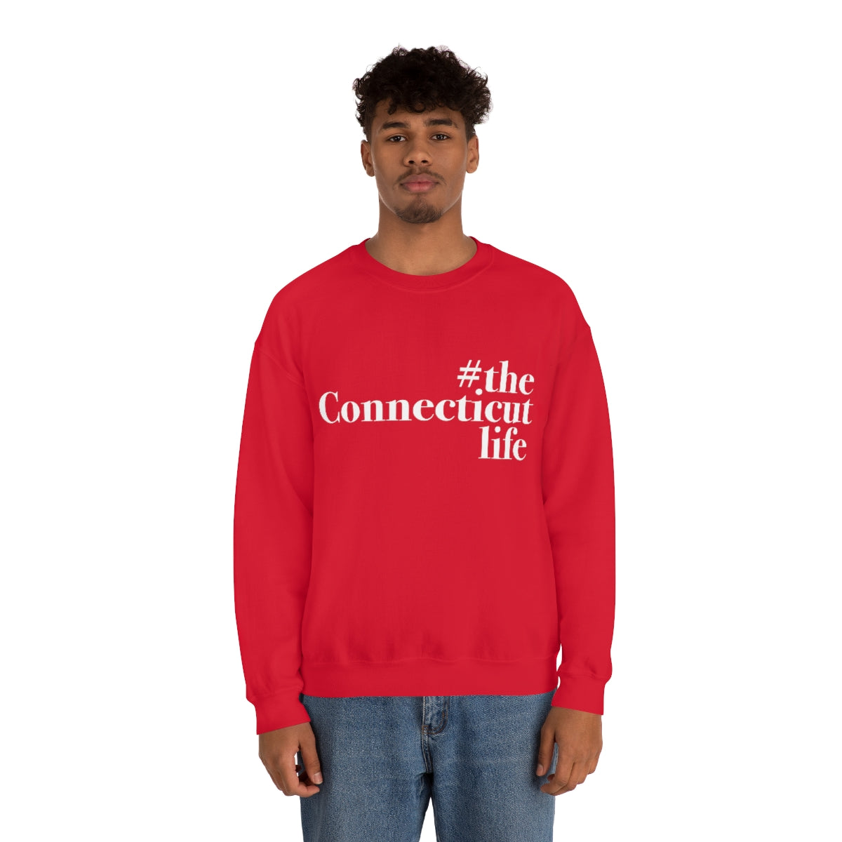 #theconnecticutlife Unisex Heavy Blend™ Crewneck Sweatshirt - White Font