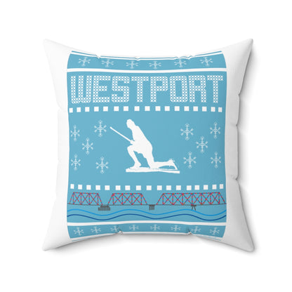 westport ct  / connecticut ugly christmas sweater pillow and home decor 