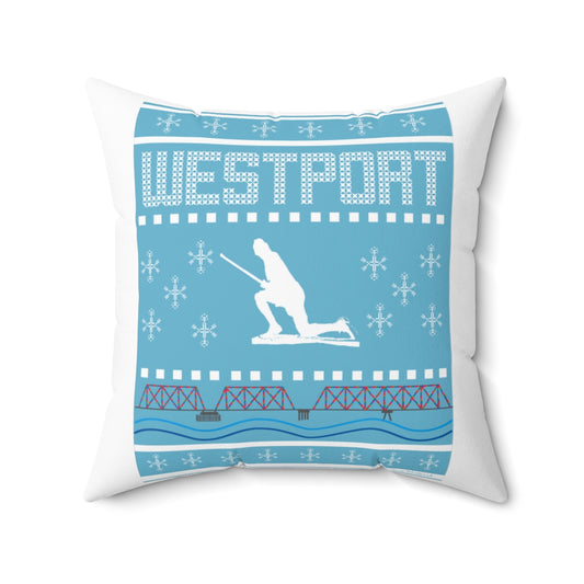 westport ct  / connecticut ugly christmas sweater pillow and home decor 