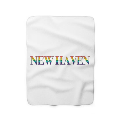 New Haven Rainbow Sherpa Fleece Blanket