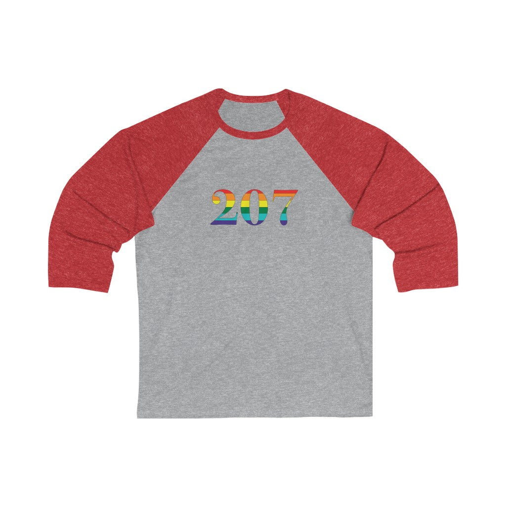 207 rainbow Unisex 3\4 Sleeve Baseball Tee