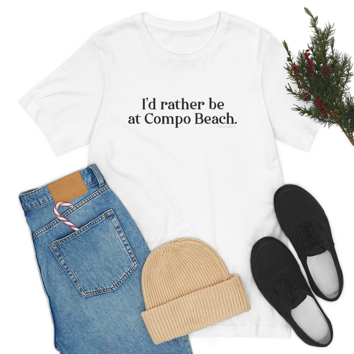 I'd rather be at Compo Beach. Unisex Jersey Short Sleeve Tee