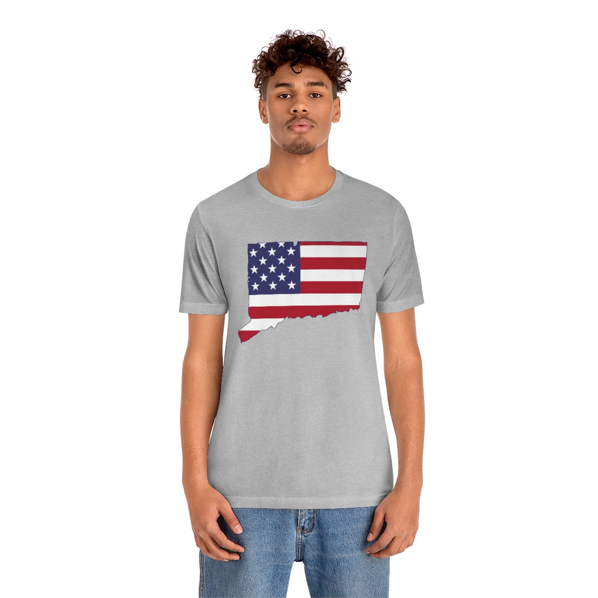 Connecticut American Flag Unisex Jersey Short Sleeve Tee