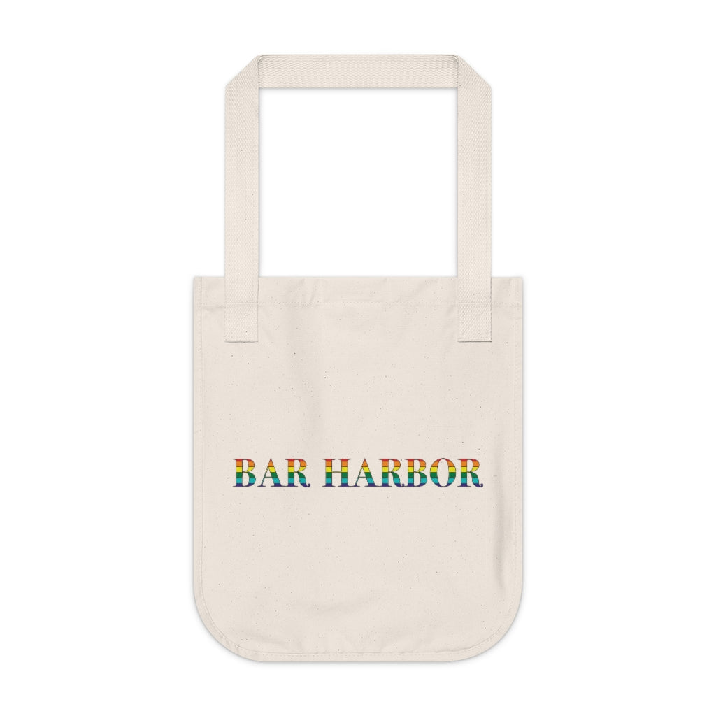 Bar Harbor Rainbow Organic Canvas Tote Bag