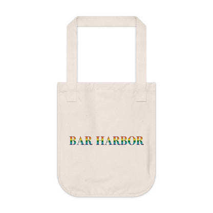 Bar Harbor Rainbow Organic Canvas Tote Bag