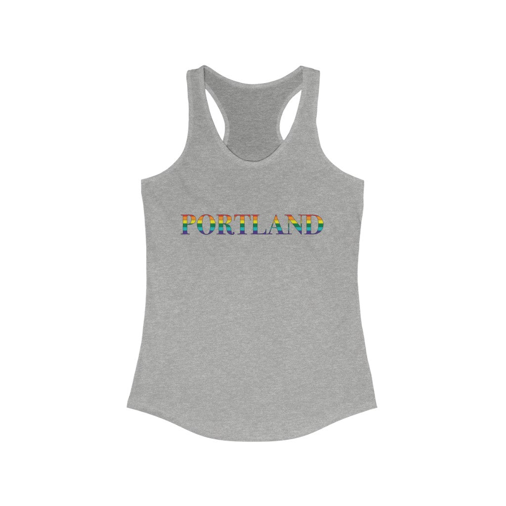 Portland Rainbow  Women's Ideal Racerback Tank