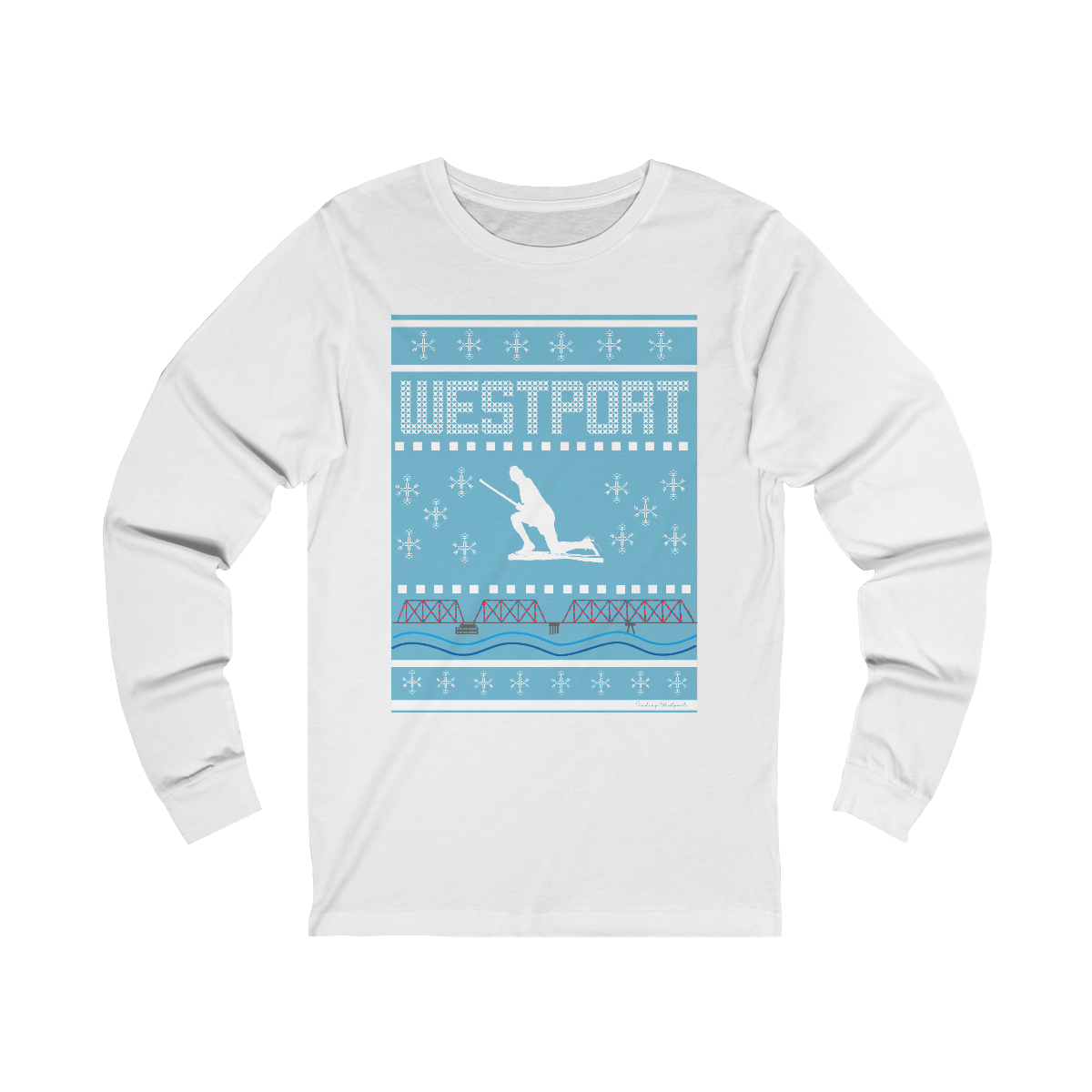 westport ct / connecticut ugly christmas sweater unisex long sleeve tee shirt 