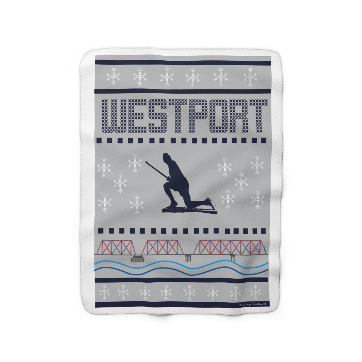 westport ct / connecticut ugly christmas sweater blanket 