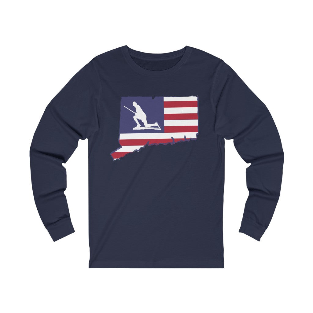 Minuteman Connecticut Flag Unisex Jersey Long Sleeve Tee