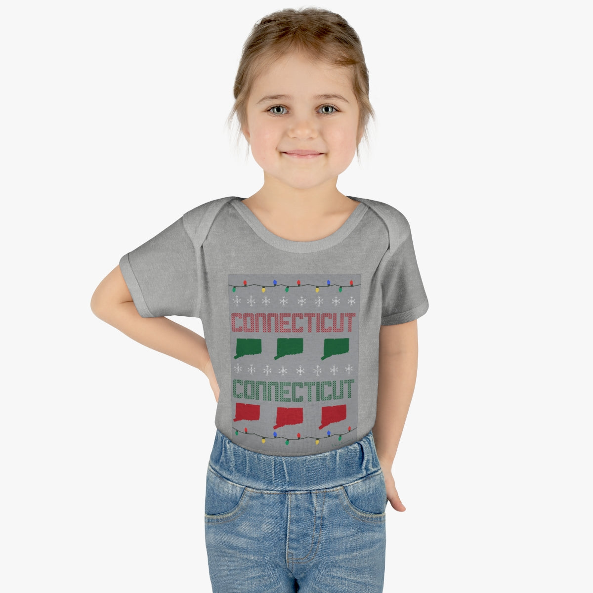 Connecticut Ugly Holiday Infant Baby Rib Bodysuit