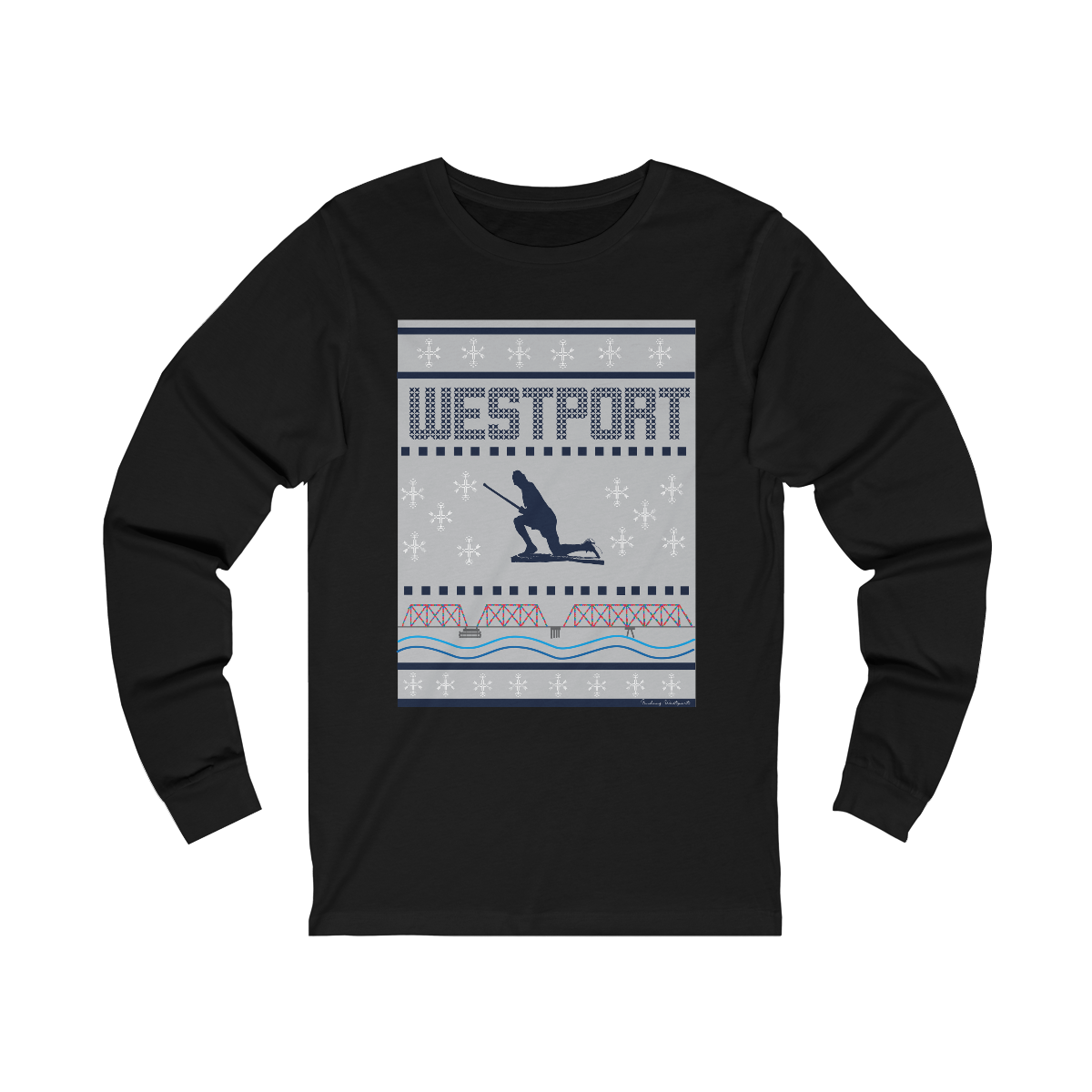 Westport Ugly Holiday Blue / White  Unisex Jersey Long Sleeve Tee