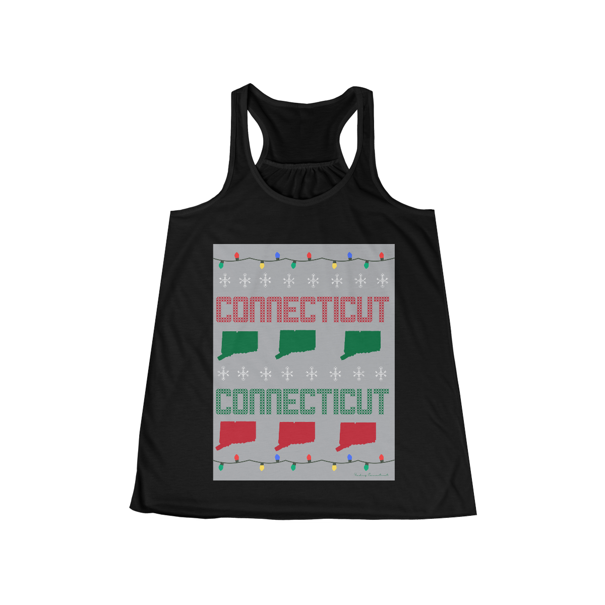 connecticut ugly holiday womens tank top shirt 