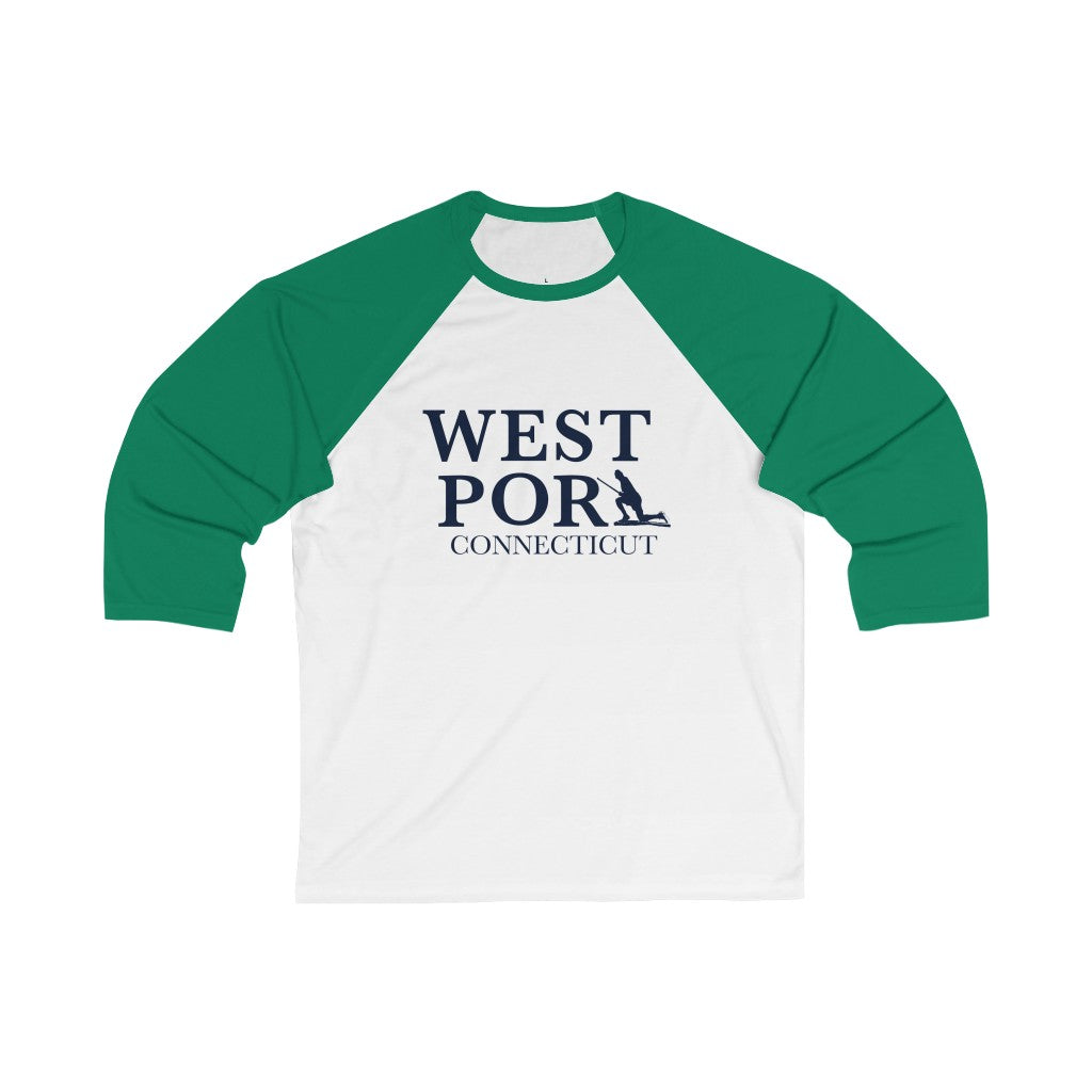  Westport Connecticut  Unisex 3/4 Sleeve Baseball Tee