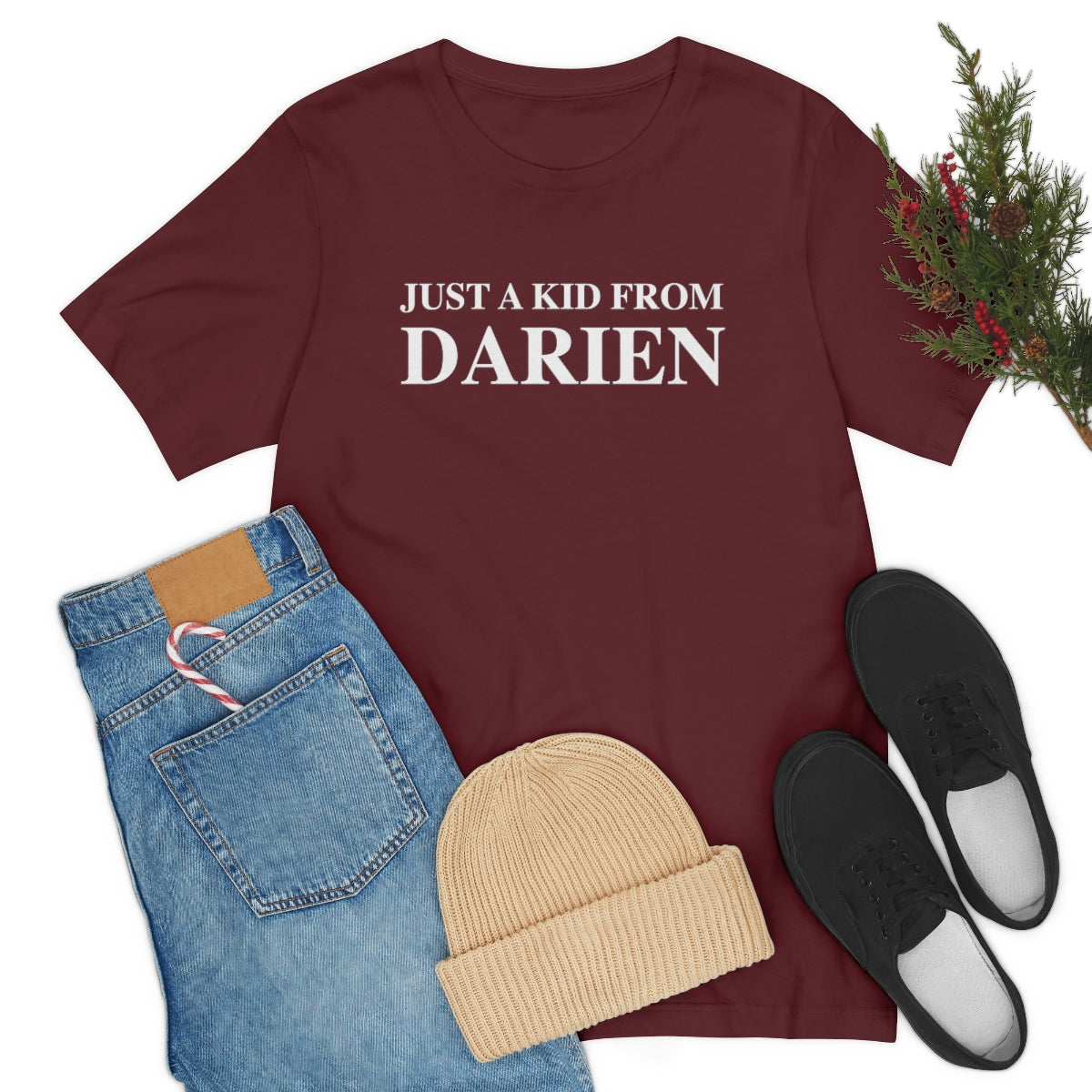 Just a kid from Darien Unisex Jersey Short Sleeve Tee