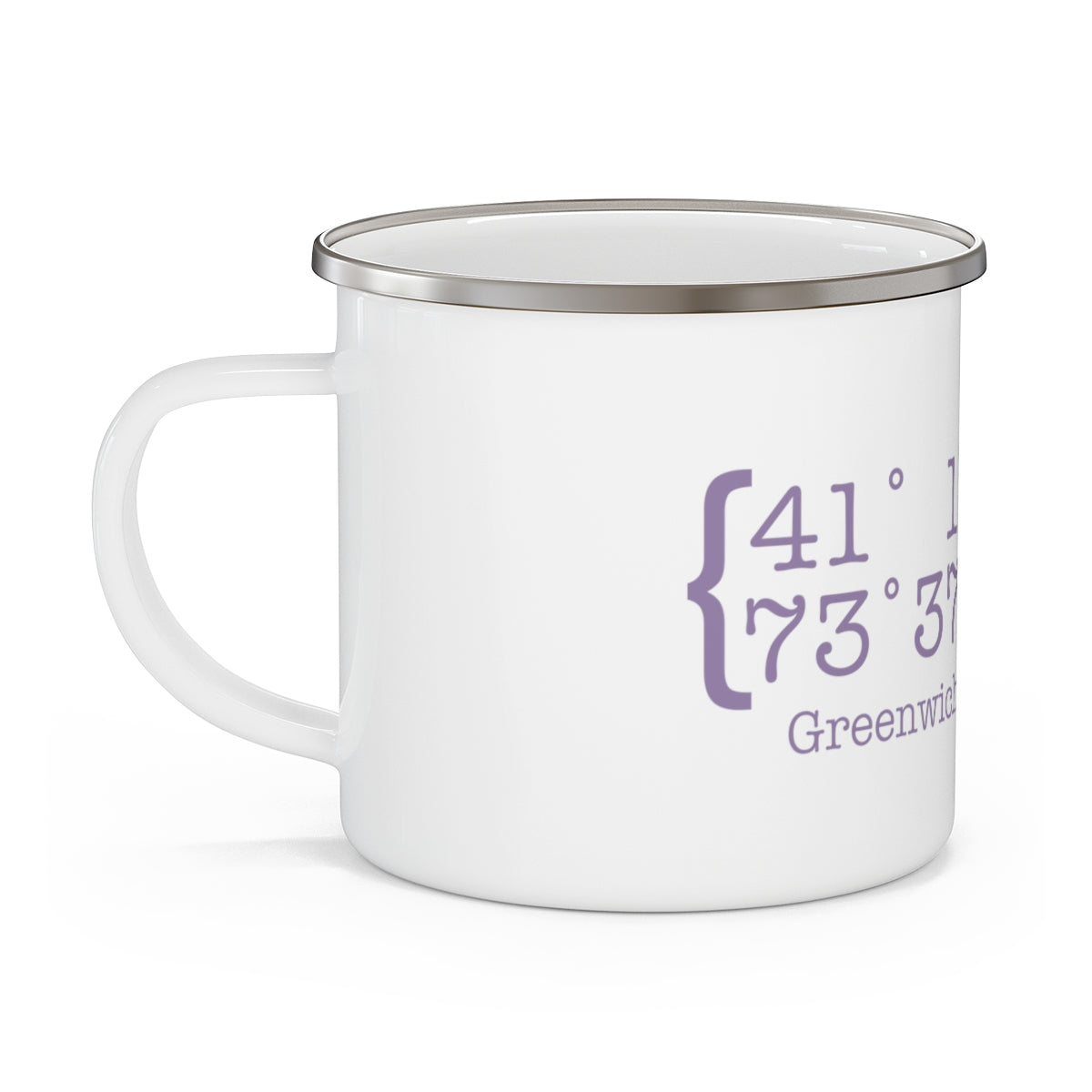 Greenwich Coordinates Enamel Camping Mug