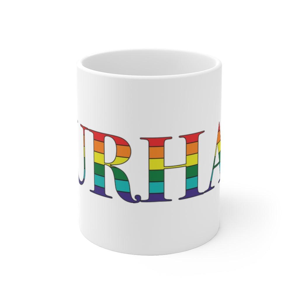 Durham Rainbow White Ceramic Mug